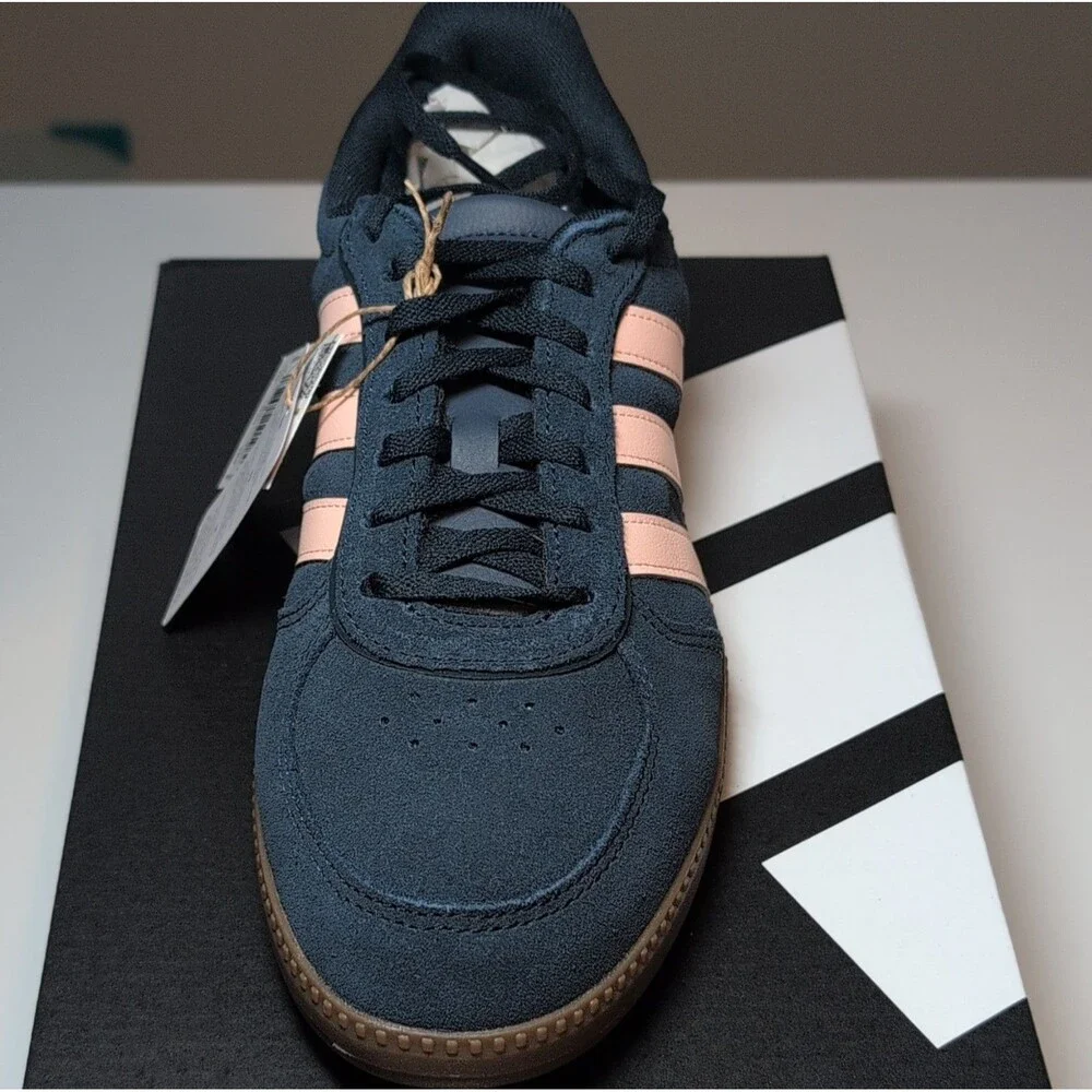 adidas Breaknet Sleek Navy Pink Brown IH1380 Suede Leather Sneakers Women's 7